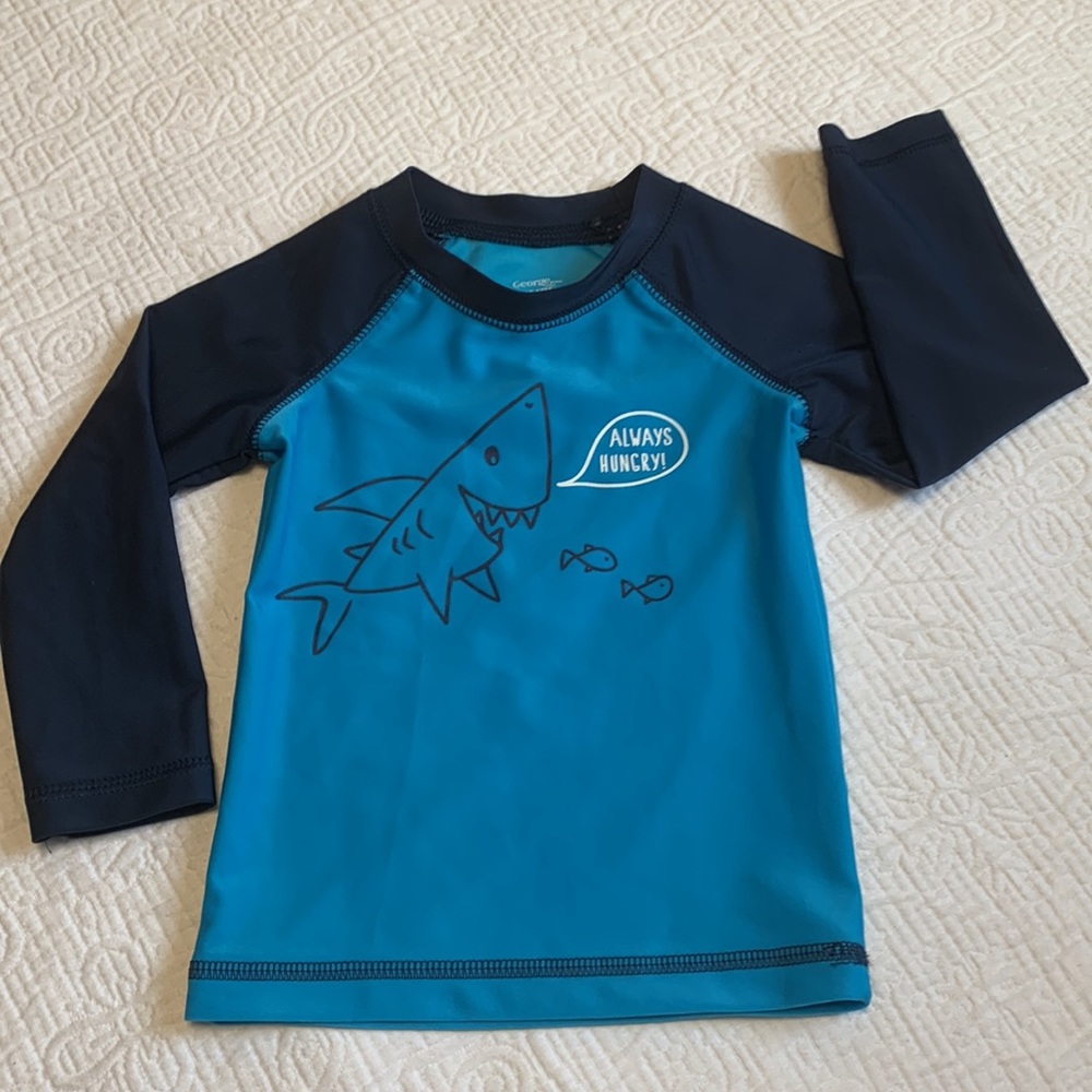 12-18m (4/$20) Hungry Shark Rashguard Swim Top by George